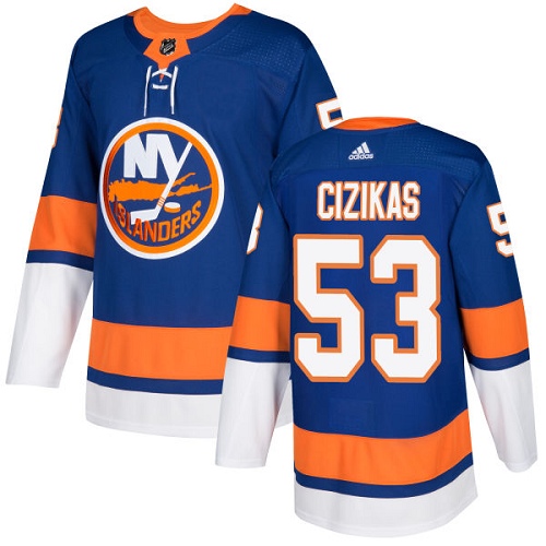 Adidas Men NEW York Islanders #53 Casey Cizikas Royal Blue Home Authentic Stitched NHL Jersey
